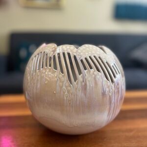 Garnier pottery signed vase art decor unique vintage bowl display